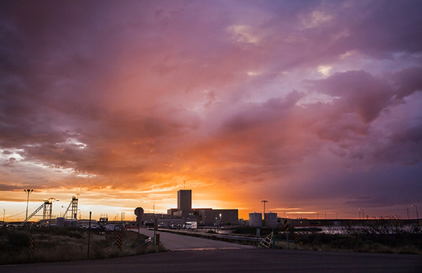 Sunrise at EM's Waste Isolation Pilot Plant.