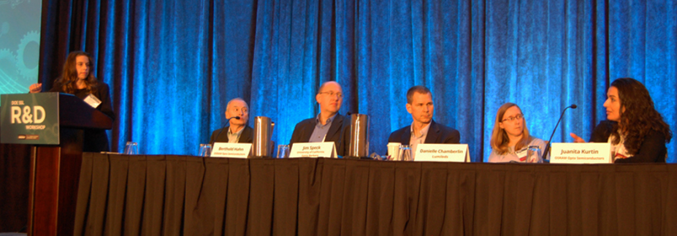 A track-session panel led a technical discussion on LED chip and materials advances, focusing on emitters, phosphors, and quantum dots.