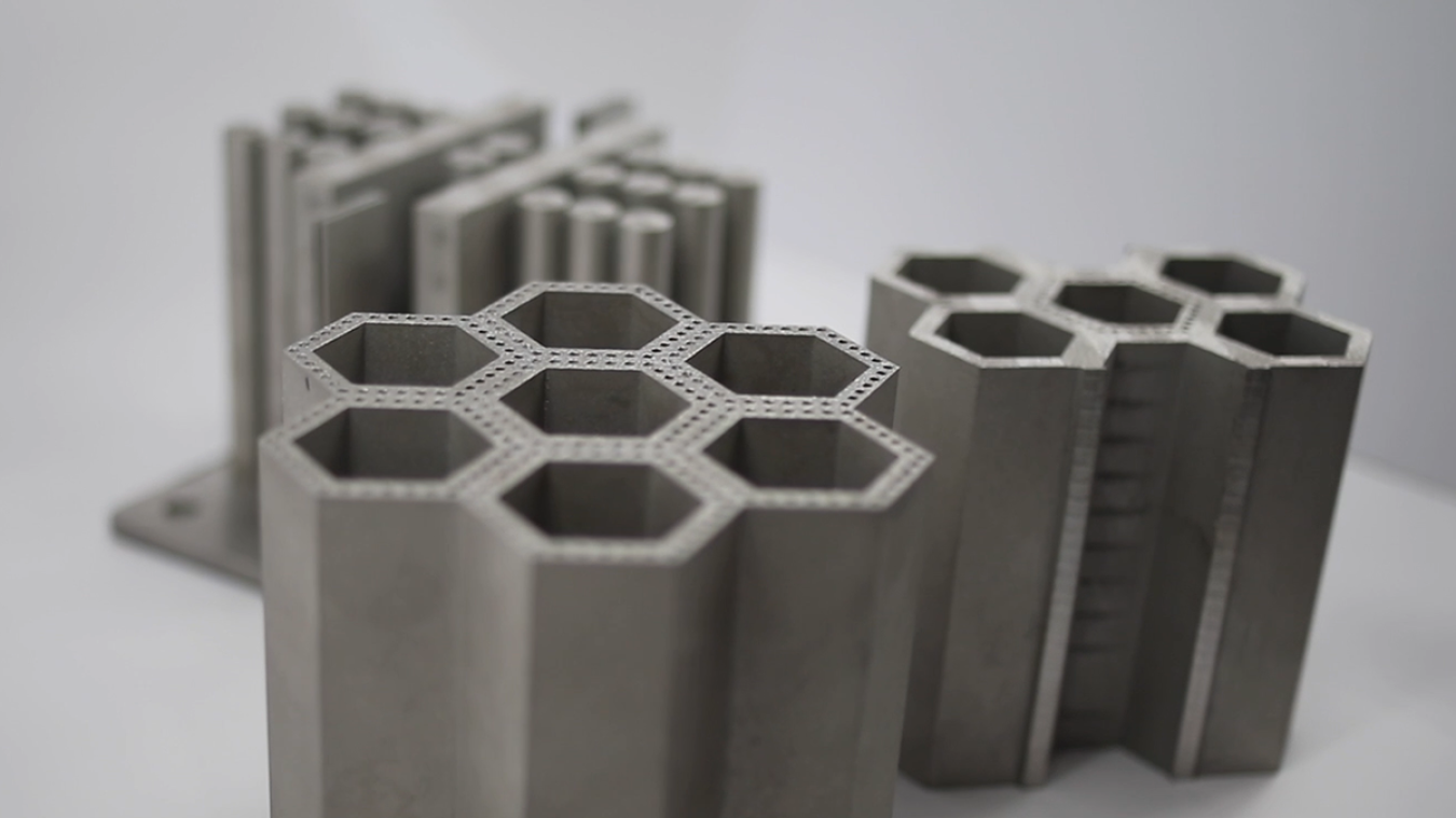 Photo of nuclear components that were additively manufactured