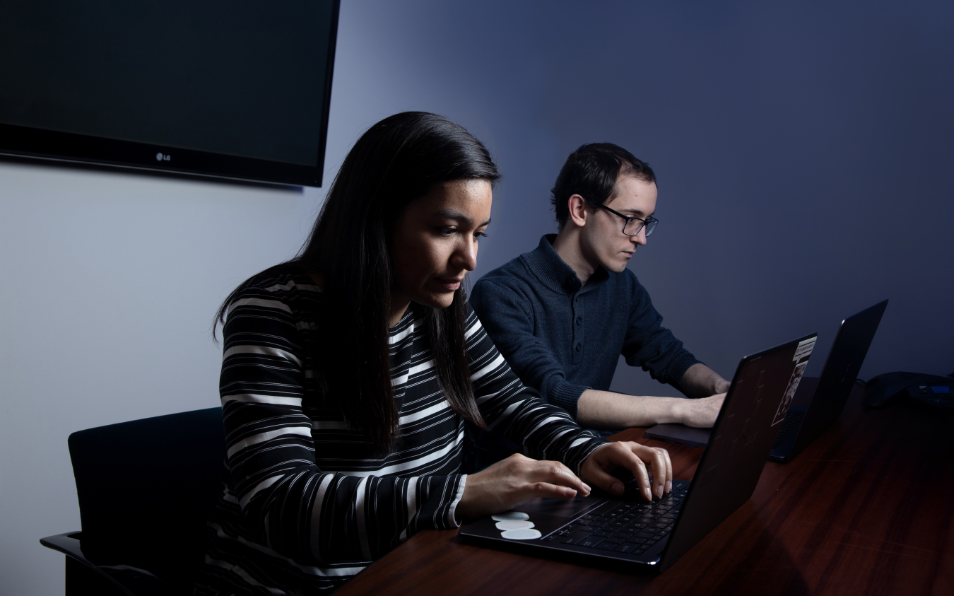 Adelphi University junior Jennefer Maldonado and senior Gerard Boniello were among the 15 students enrolled in an introductory scientific computing elective that was first offered last spring.