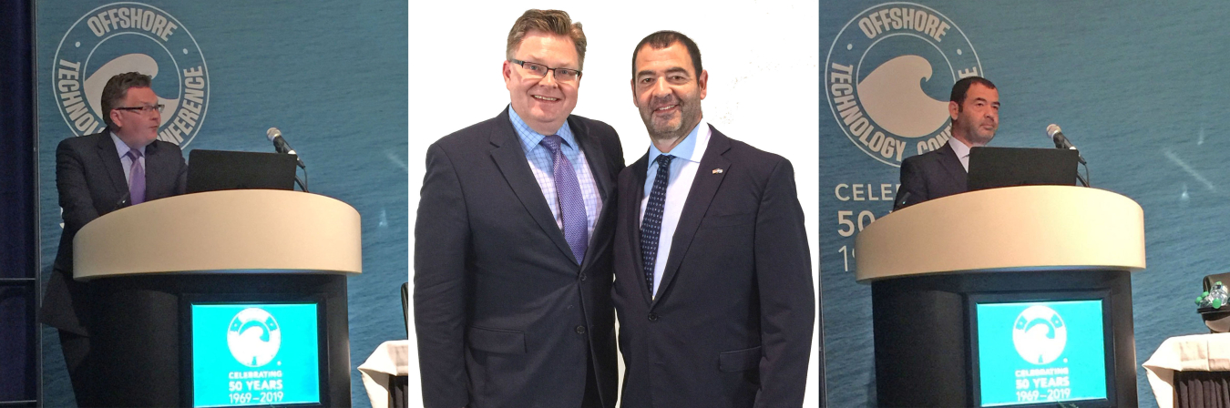 DAS for Oil and Natural Gas Shawn Bennett (left) and Israeli Consul General Gilad Katz (right) at the 2019 Offshore Technology Conference