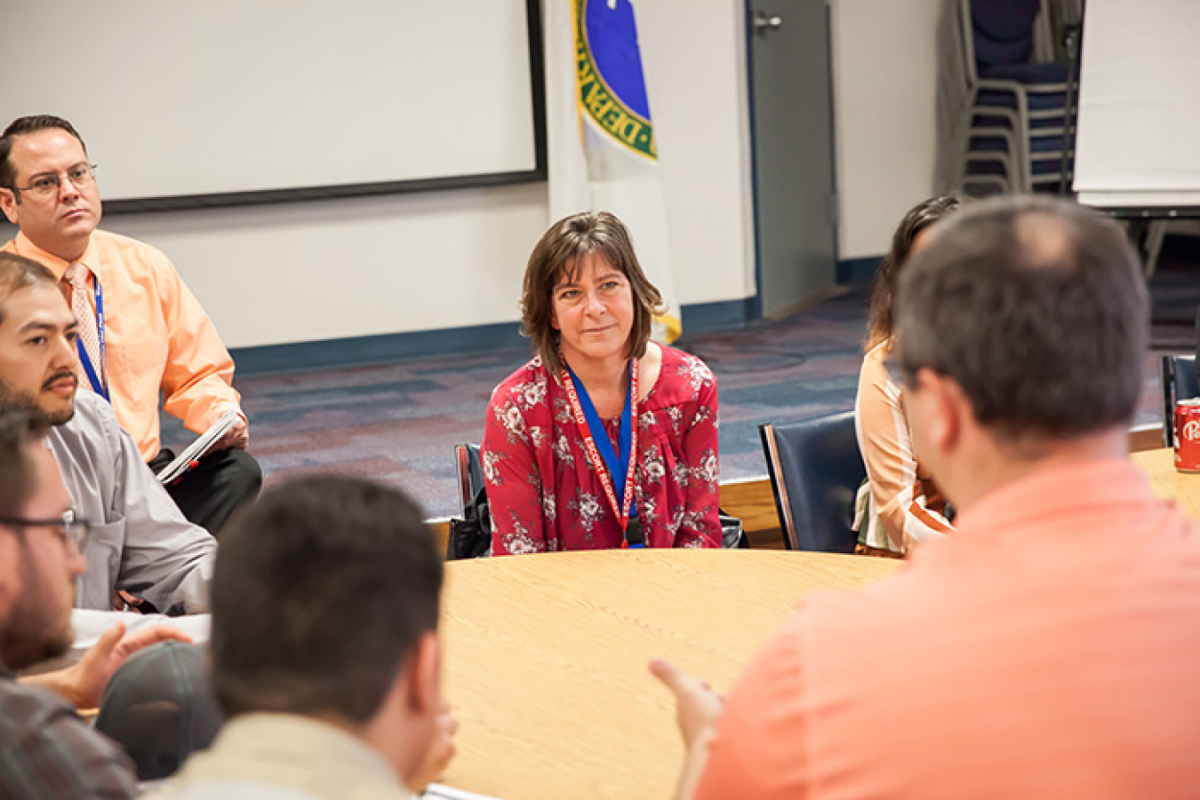 EM Assistant Secretary Anne White meets with early career professionals during a visit to the Waste Isolation Pilot Plant last week.