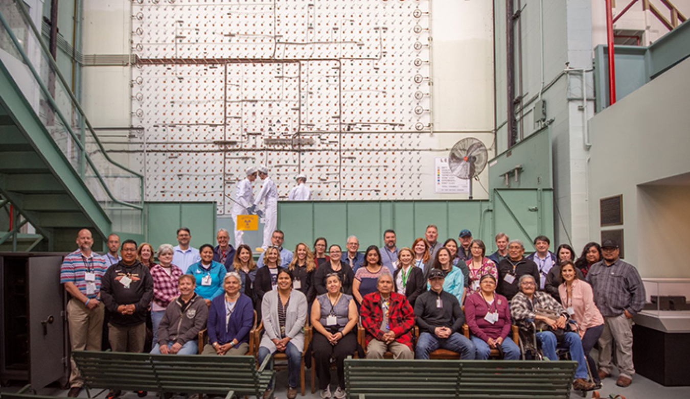 Members of the State and Tribal Government Working Group; tribal leaders; officials from EM, DOE's Office of Legacy Management, and the National Nuclear Security Administration; and DOE field site managers gather during a tour of the X-10 Graphite Reactor