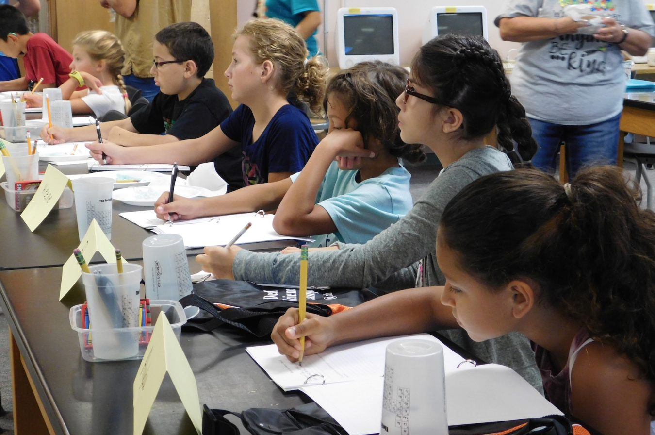 Attendees at a previous Science Camp for the Deaf and Hard of Hearing at Jefferson Lab.