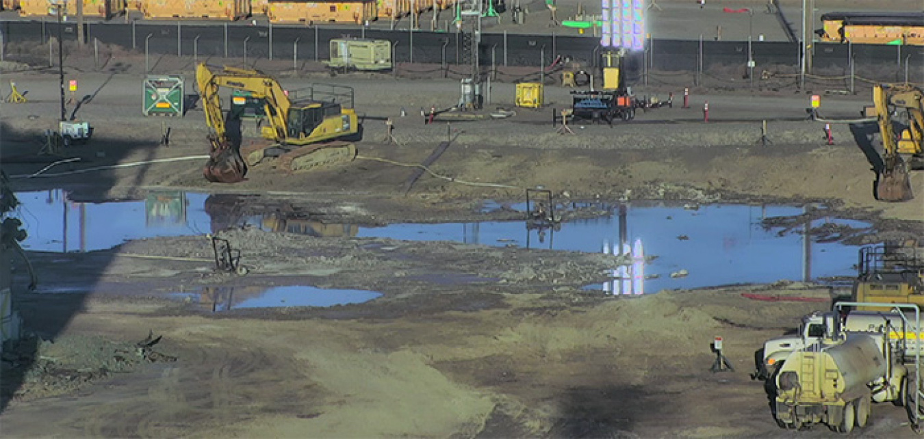 Before-and-after photos show how workers safely removed a concrete vault associated with the Plutonium Finishing Plant’s Main Processing Facility. Demolition began in April and was completed in mid-May.