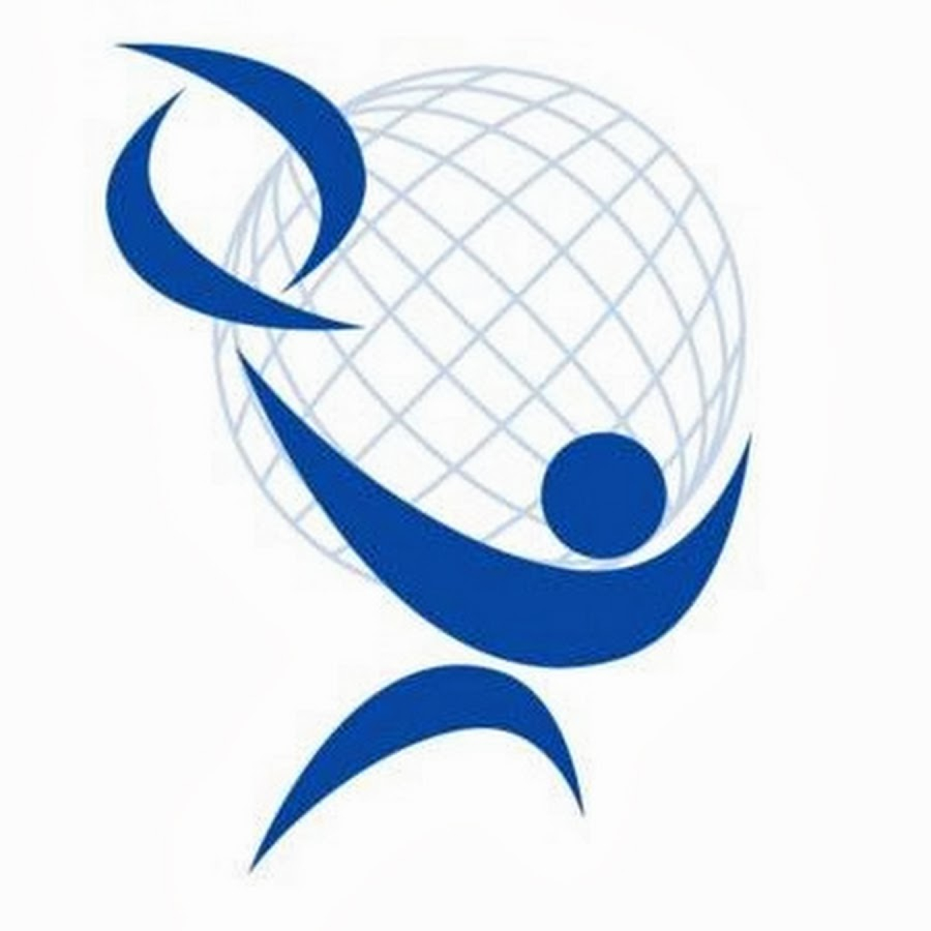 Solar Decathlon logo: Graphic of a figure holding up a globe.