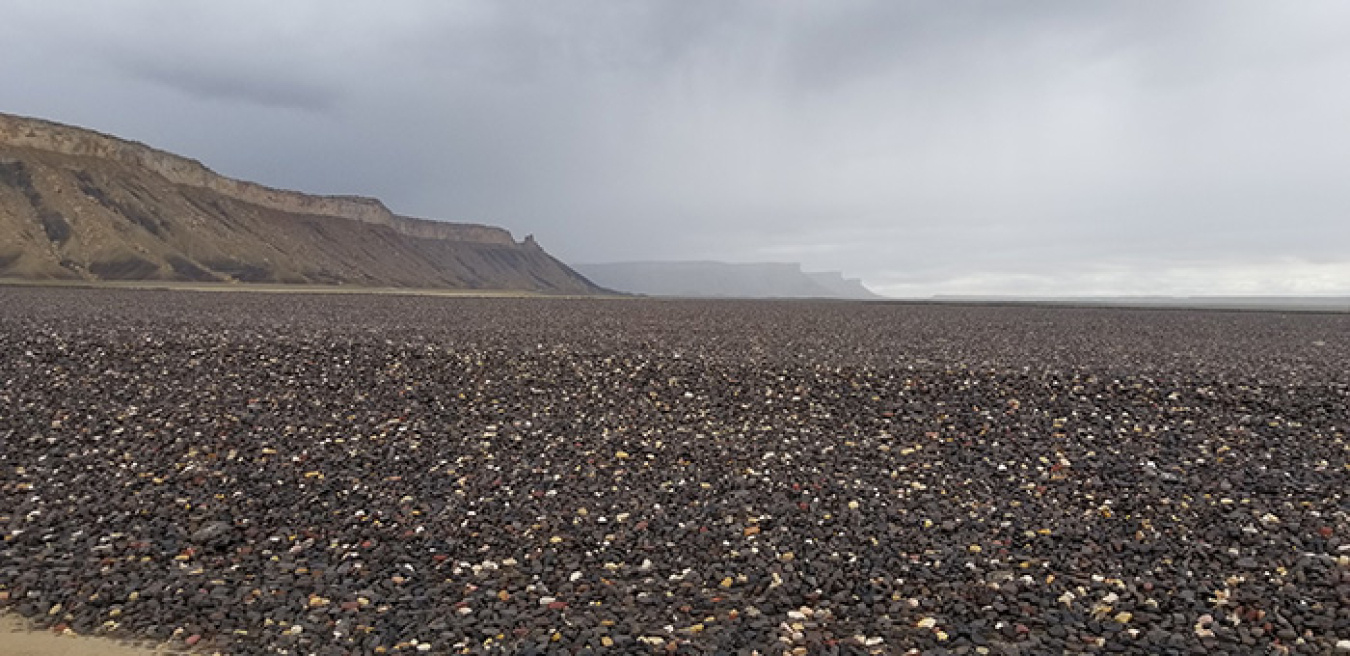 EM’s waste disposal cell in Crescent Junction, Utah, looking northeast towards the Book Cliffs.