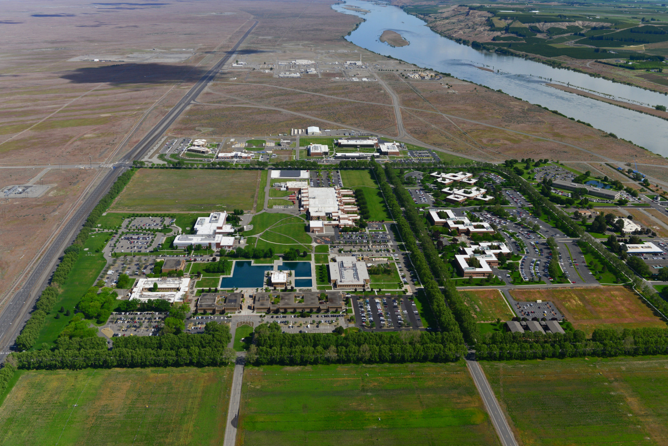 Aerial view of Pacific Northwest National Laboratory (PNNL).