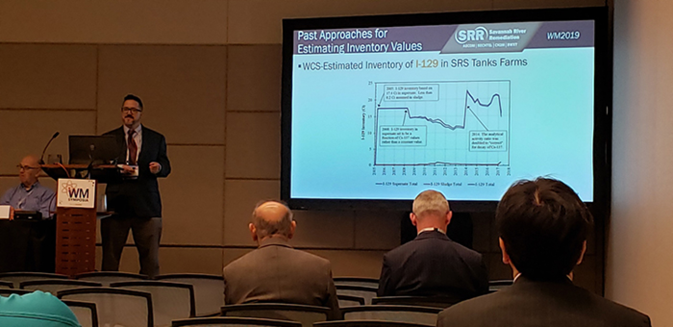 Savannah River Remediation Principal Engineer Steve Hommel presents his research at the 2019 Waste Management Symposia.