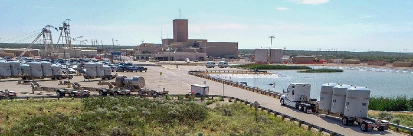 A transuranic waste shipment arrives at the Waste Isolation Pilot Plant from the EM program at the Idaho National Laboratory Site.