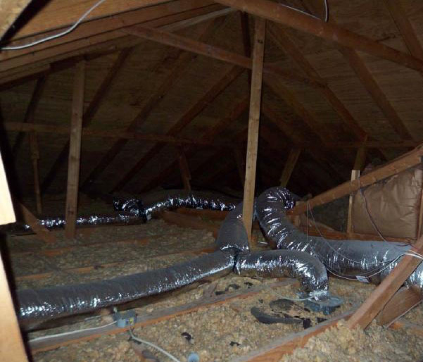 Insulation in home ceiling.