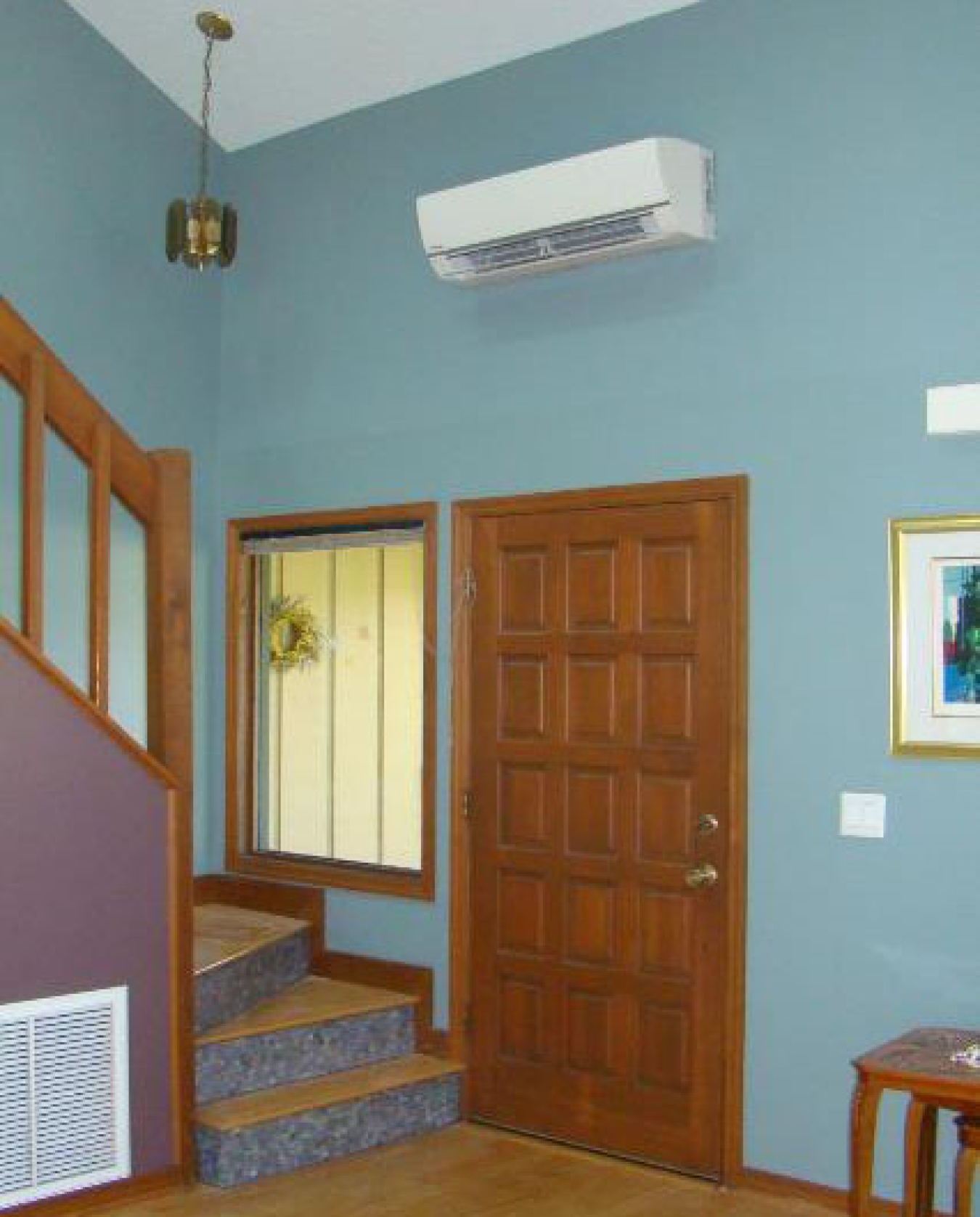 Photo of the interior of a home with a mini-split heat pump.