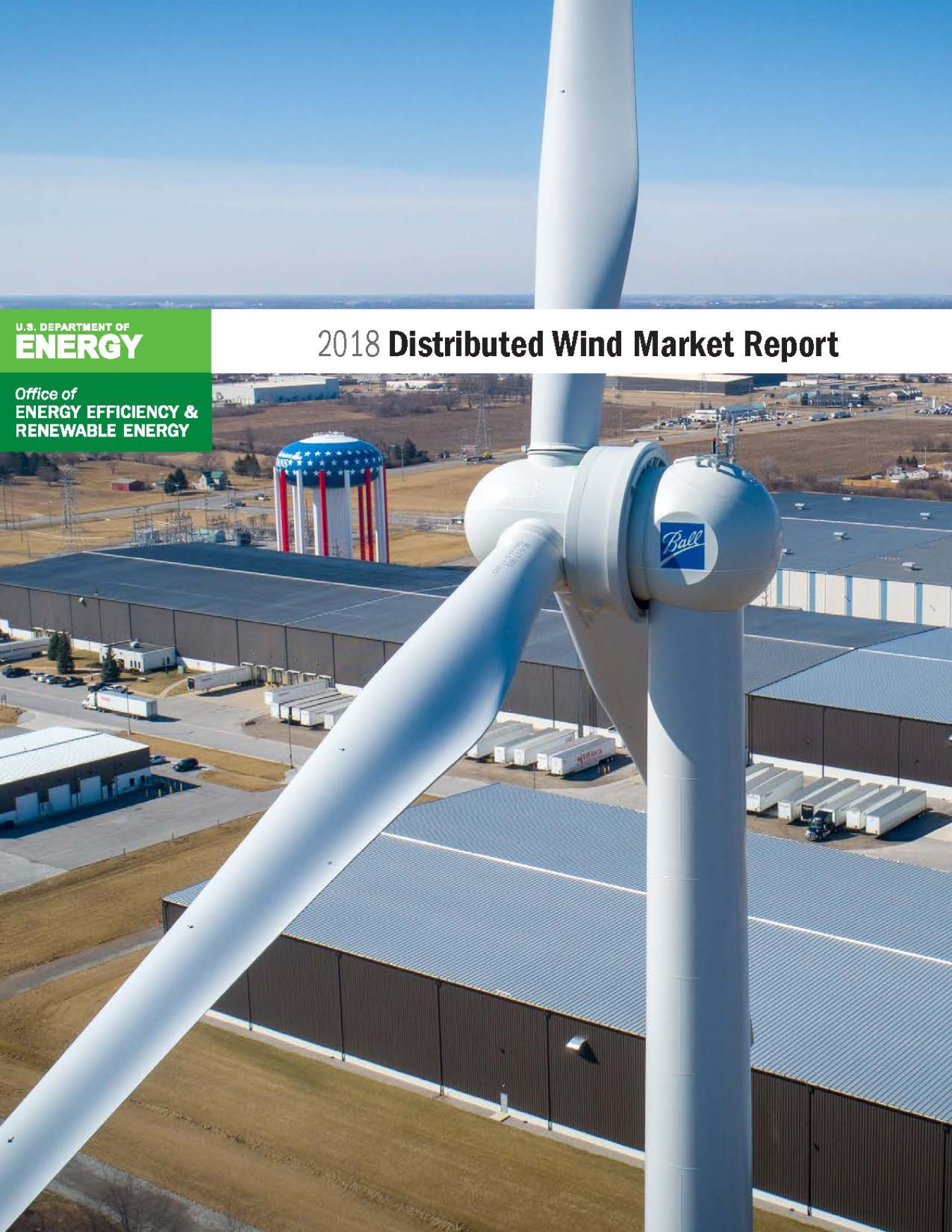 Cover of the 2018 Distributed Wind Market Report.