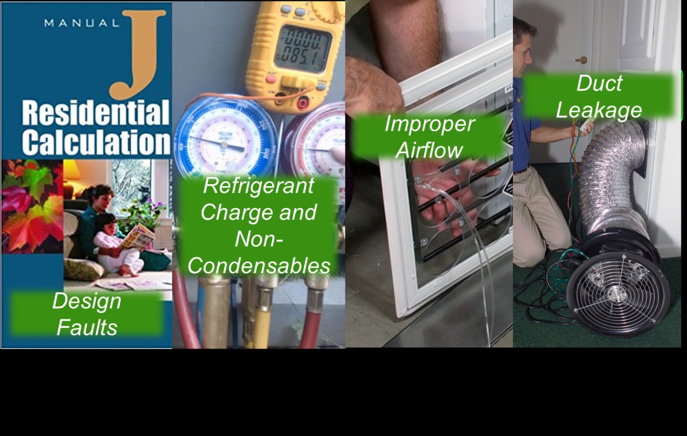 A collage of different images showing installation of duct systems.