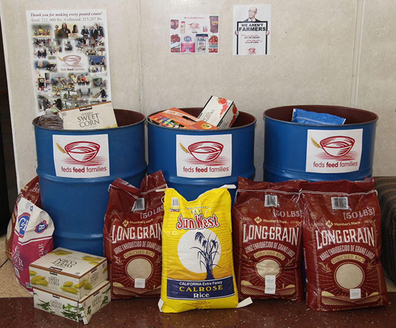 Donation bins at the Nevada Field Office are filling up quickly. Proceeds from the joint EM Nevada Program/National Nuclear Security Administration Feds Feed Families drive go to the Las Vegas Rescue Mission.