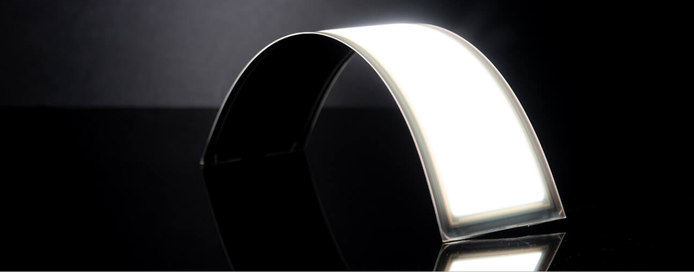 A thin, curved, high-efficiency OLED light engine from OLEDWorks.
