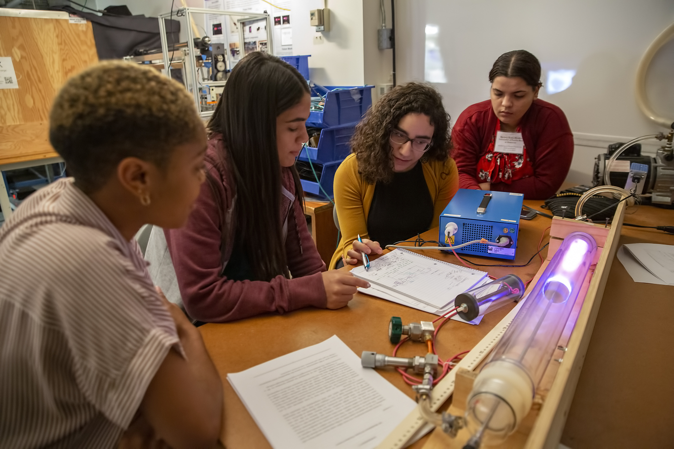 From left to right: Madison Allen, Spelman College; Khyomara Santana Perez, University of Puerto Rico, Río Piedras; Hodaya Propp, Cornell University; and Marjory Reyes Mendez, University of Puerto Rico, Humacao.