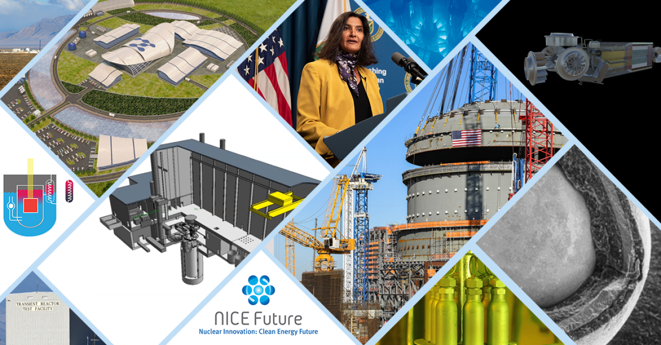 A collection of photos that highlights the successes by DOE in supporting the development of advanced nuclear energy.