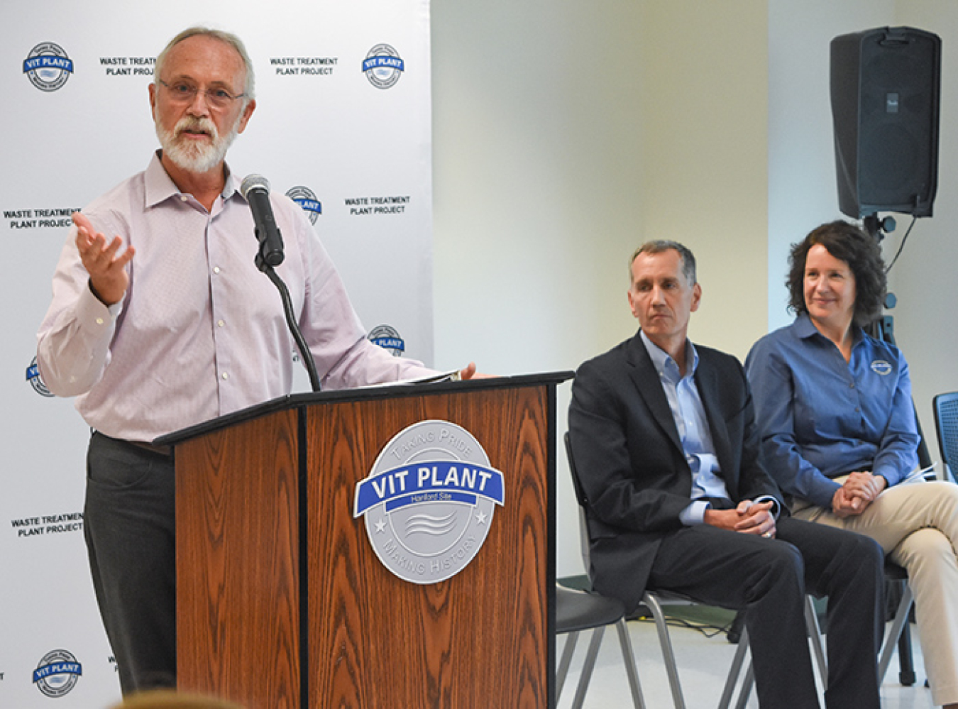 U.S. Rep. Dan Newhouse of Washington state speaks during the opening of the Hanford Low-Activity Waste Annex Operations Center Aug. 19.