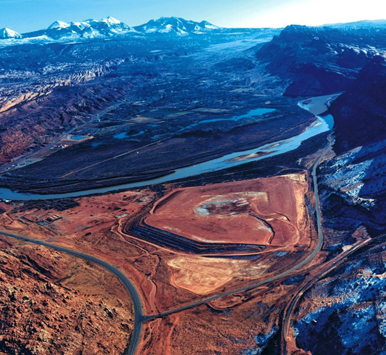 The Moab, Utah site in 2001 when DOE assumed ownership of a former uranium mill site.