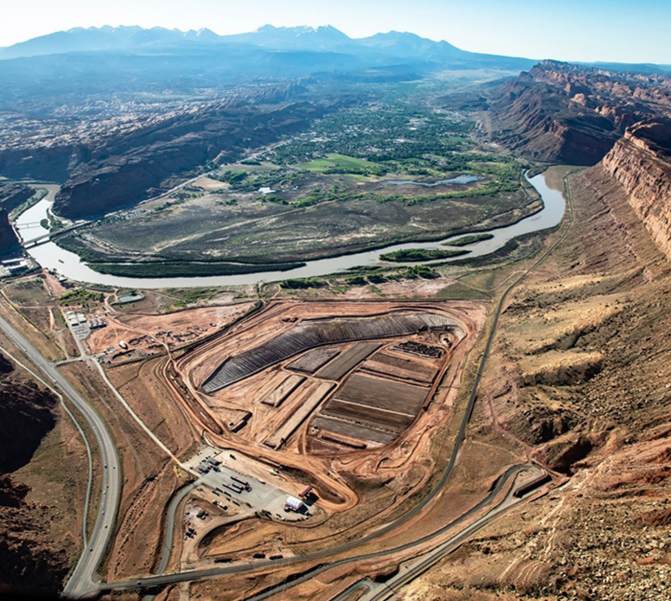 The Moab, Utah site in 2018, showing a dramatic reduction in the tailings pile.