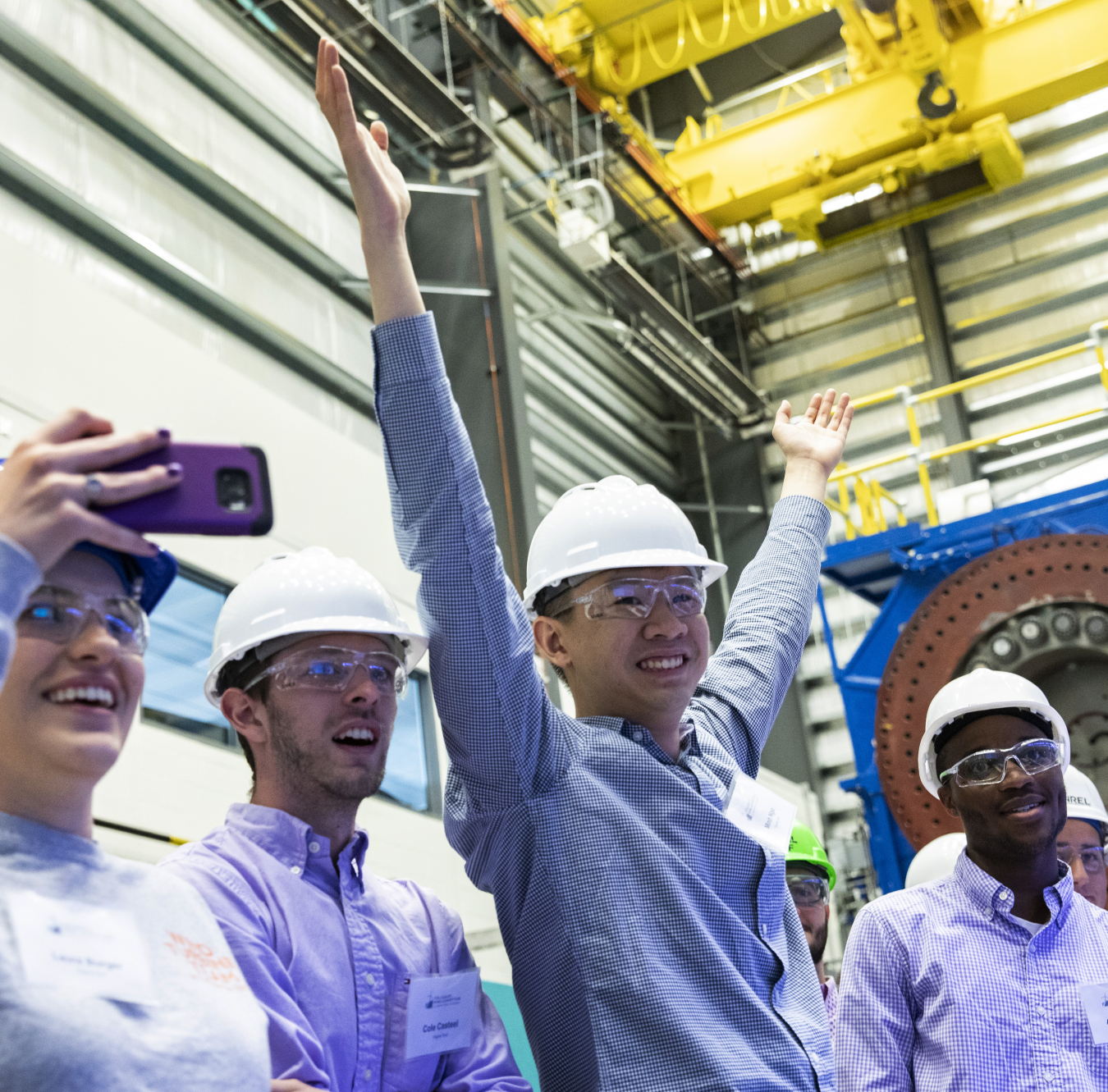 Students cheer at the DOE Collegiate Wind Competition.