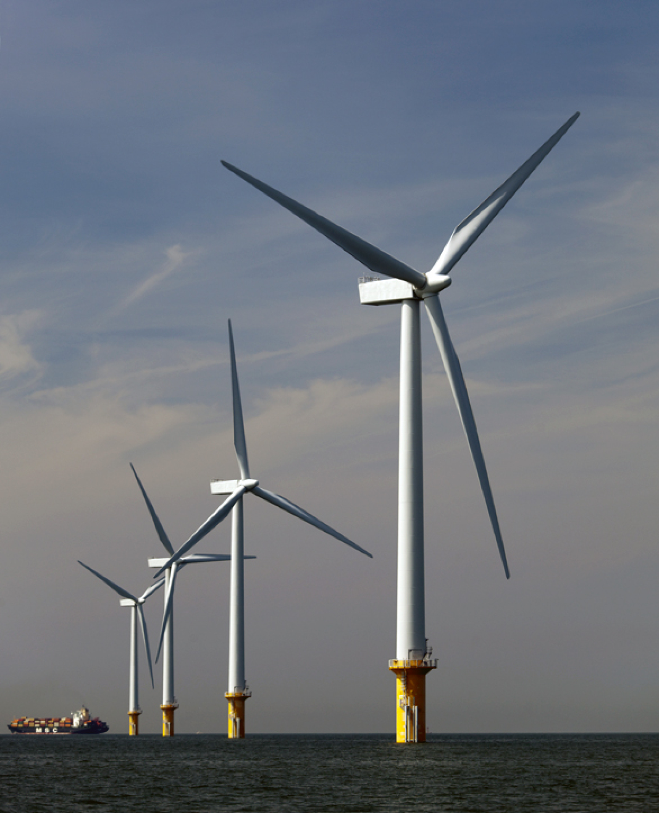 offshore wind turbines in the water in New England.