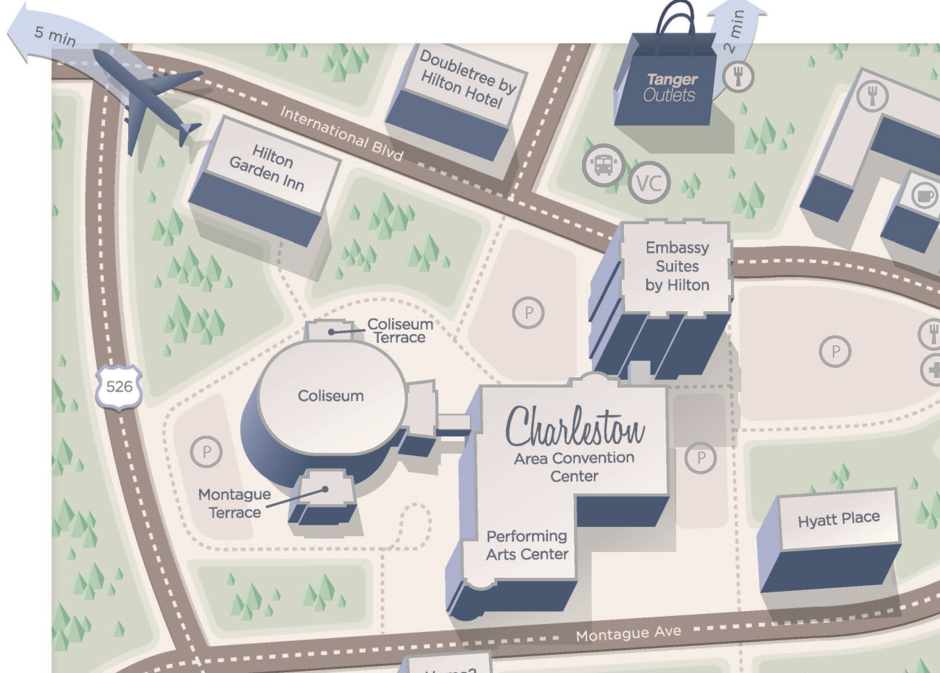 DOE2020 Charleston Hotel Map