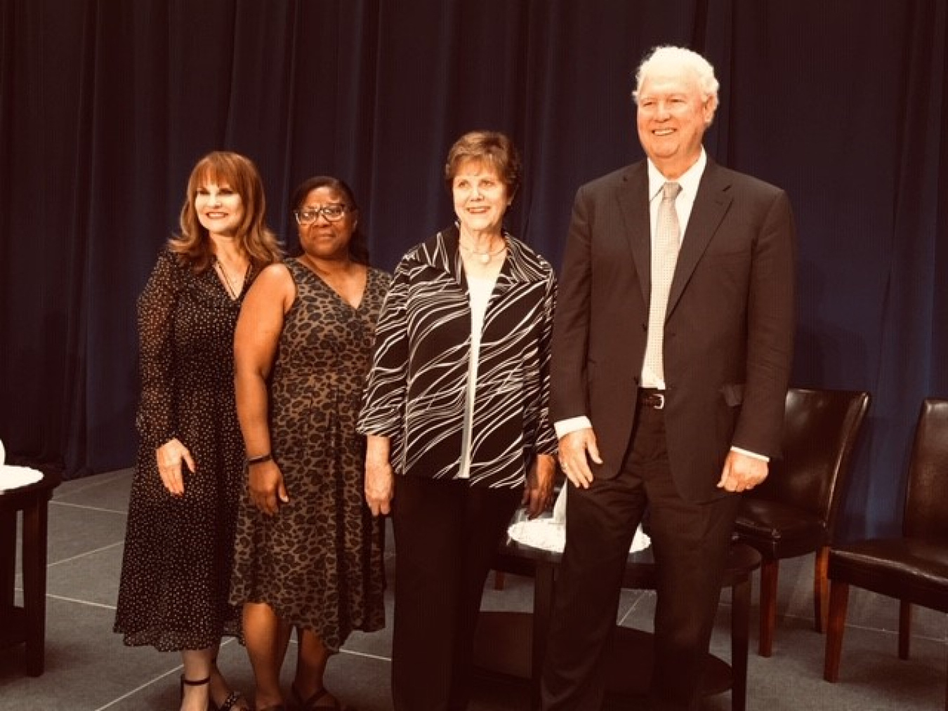 From left, former EM Assistant Secretaries Ines Triay, Jessie Roberson, Carolyn Huntoon and Thomas Grumbly attended the 30th anniversary celebration.