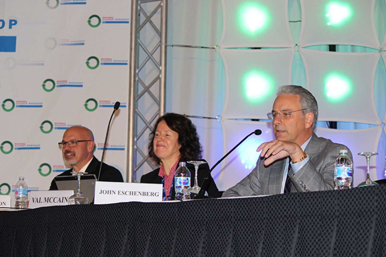 From left, Bob Wilkinson, president of Mission Support Alliance; Val McCain, Bechtel National, Inc. principal vice president and Waste Treatment and Immobilization Plant project director; and John Eschenberg.