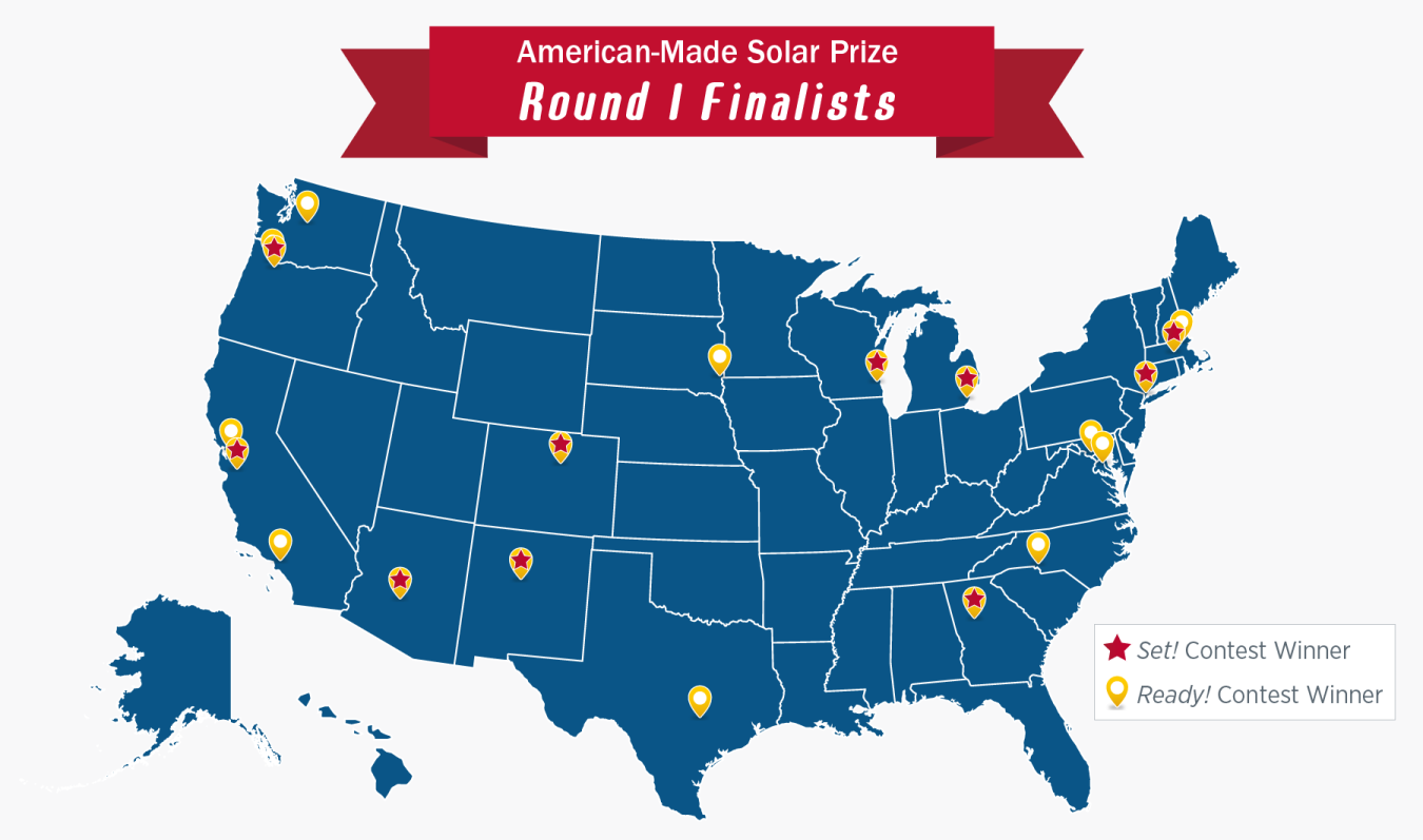 Solar Prize Round 1 Finalists Map