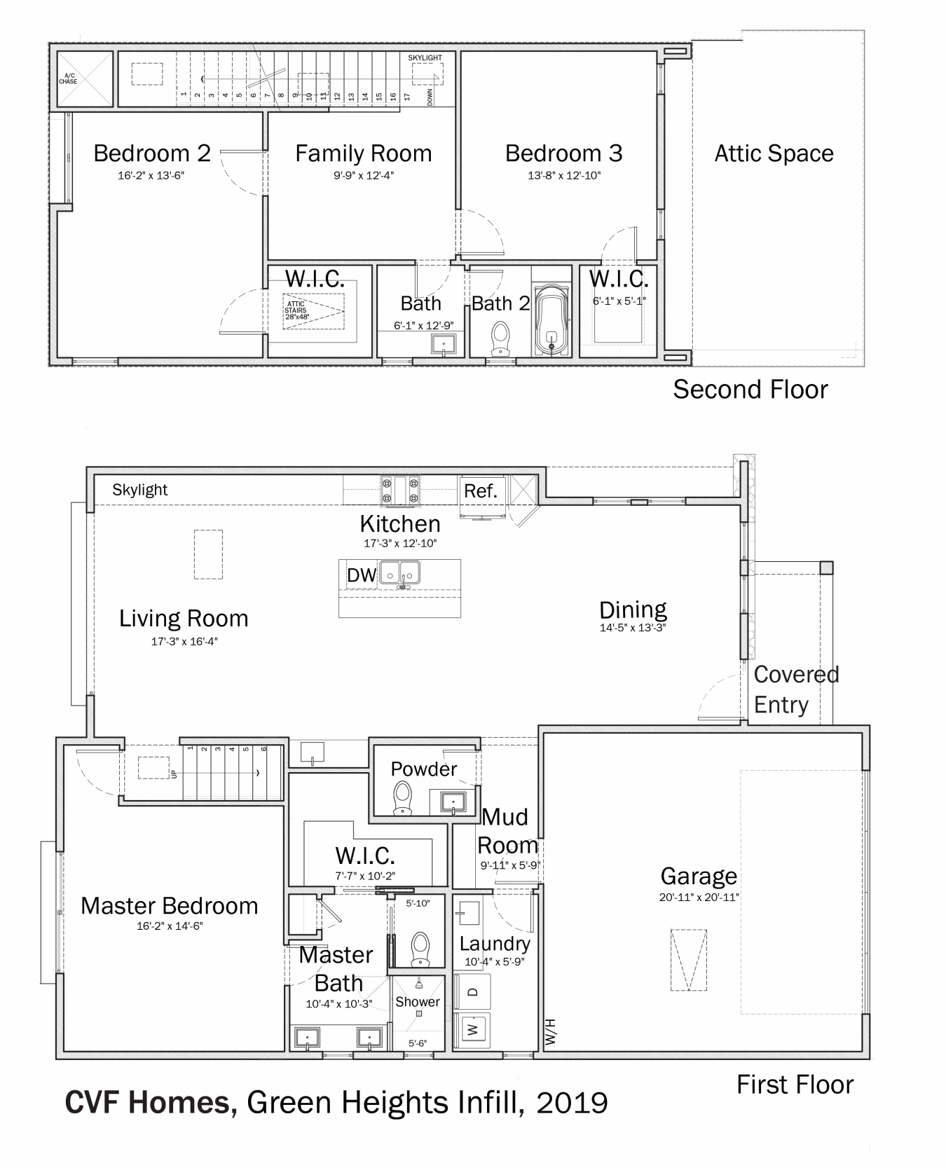 Floorplans: Green Heights Infill by CVF Homes.