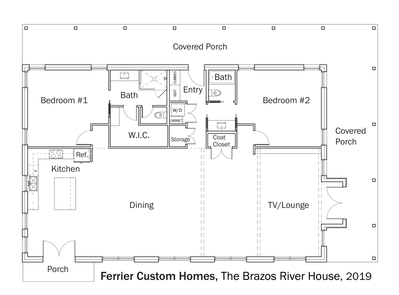 Floorplans: The Brazos River House by Ferrier Custom Homes.