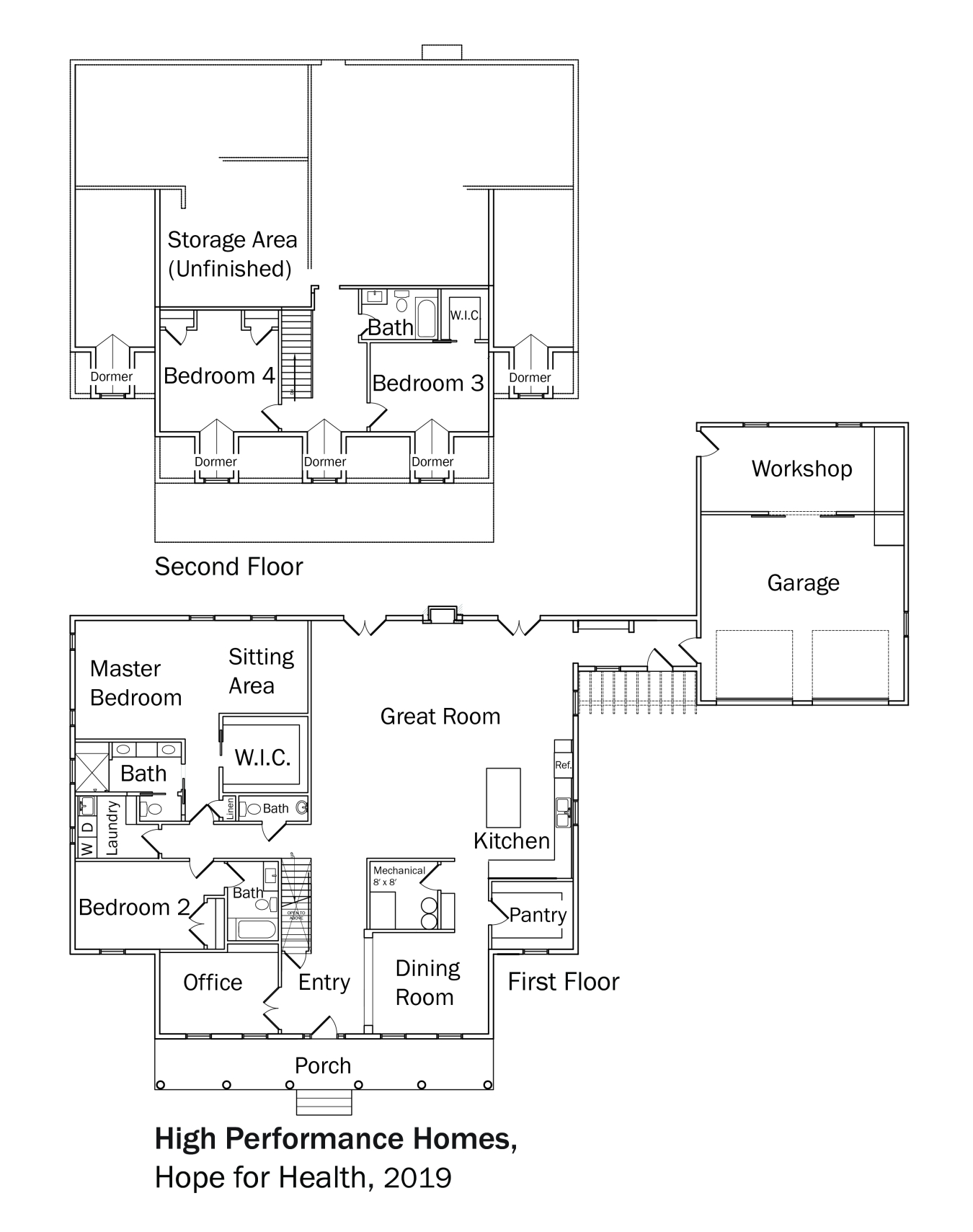 Floorplans: Hope for Health by High Performance Homes.