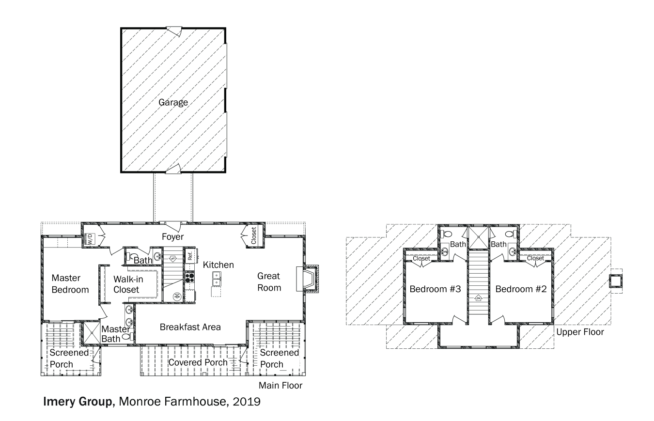 Floorplans: 2019 Monroe Farmhouse by Imery Group.