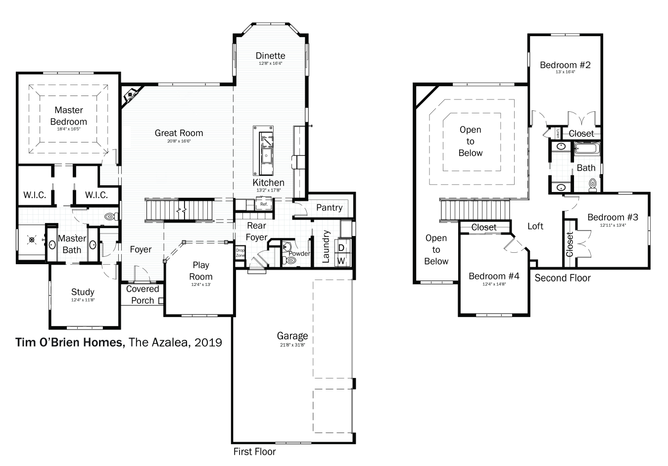 Floorplans: Azalea by Tim O'Brien Homes.