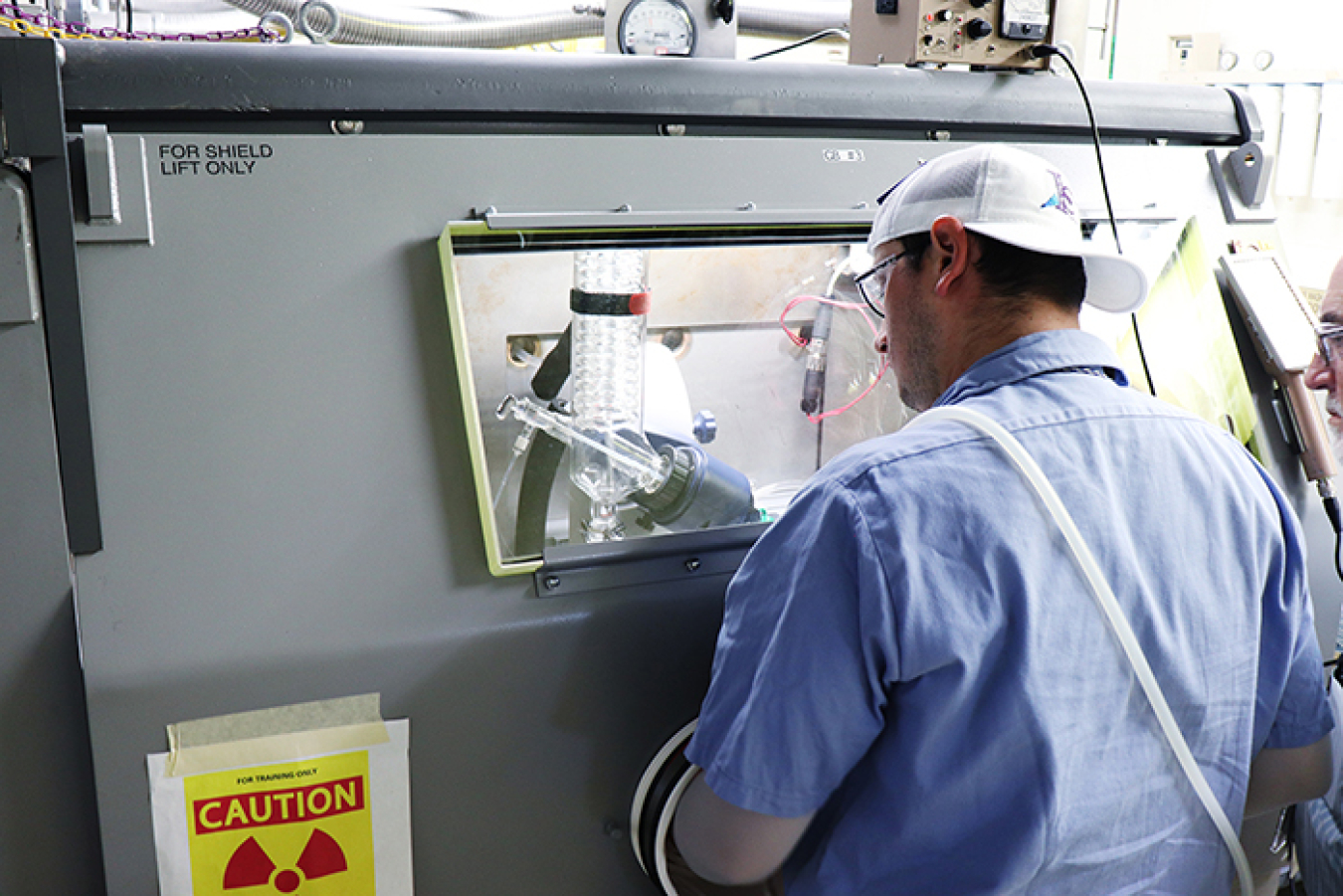 An employee undergoes training at Oak Ridge to become an operator who will process a portion of the Oak Ridge Oxide during the next year.