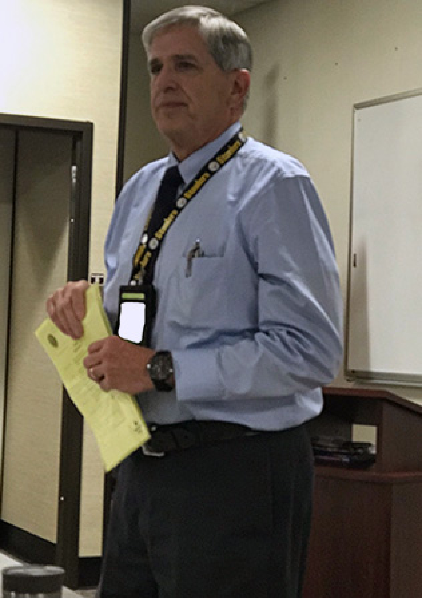 Fluor Idaho President Fred Hughes addresses participants in the EM IT Collaboration Meeting. 