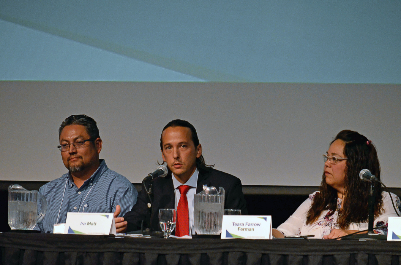 Ira Matt (middle) encourages conference attendees to leverage tribes as a “full partner” during the development of long-term plans.