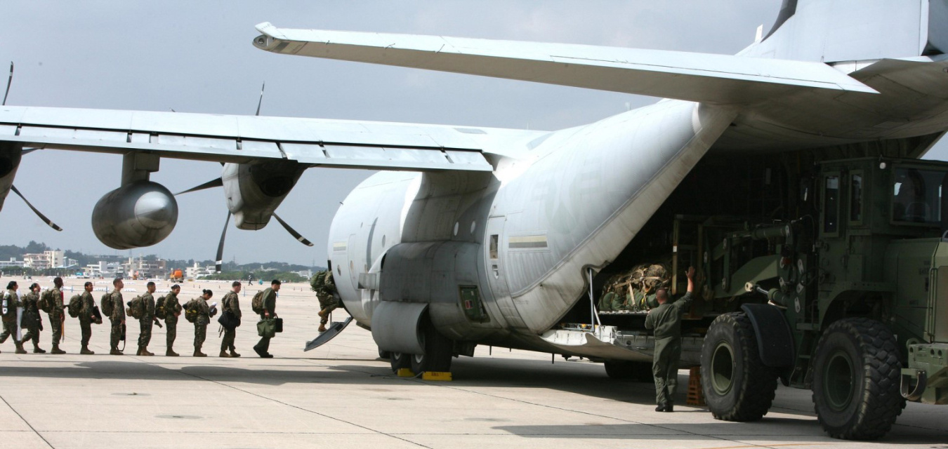 Marines board a KC-130 aircraft. Henry Mutka, a military veteran and engineer with the Oak Ridge Office of Environmental Management.