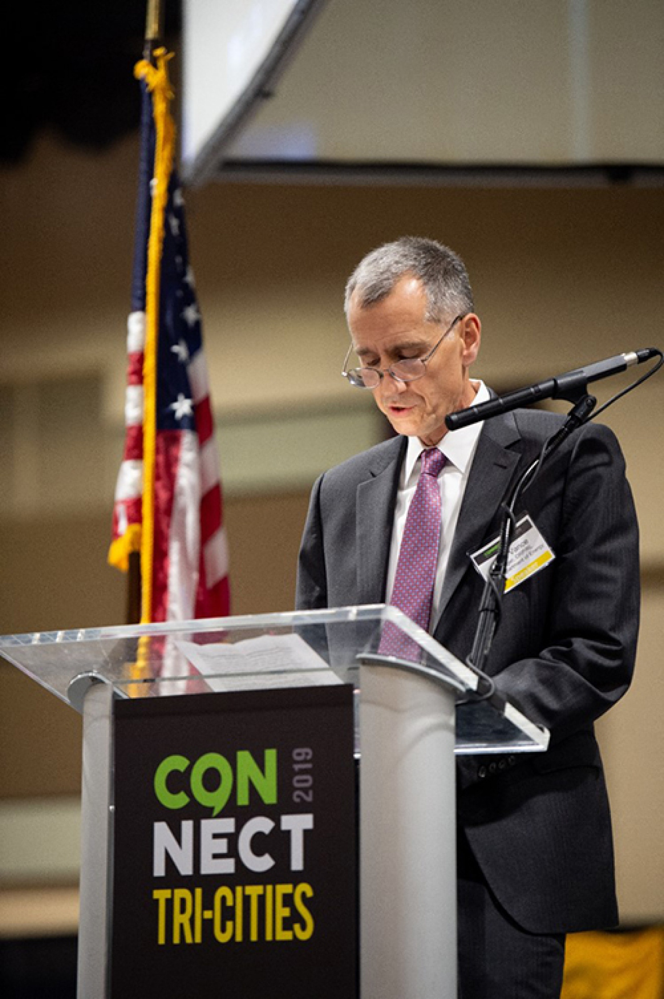 Hanford Site Manager Brian Vance addresses attendees at the third annual Connect Tri-Cities event. Celebrating its third year, Connect Tri-Cities focused on connecting the next generation of workers with the EM cleanup mission.