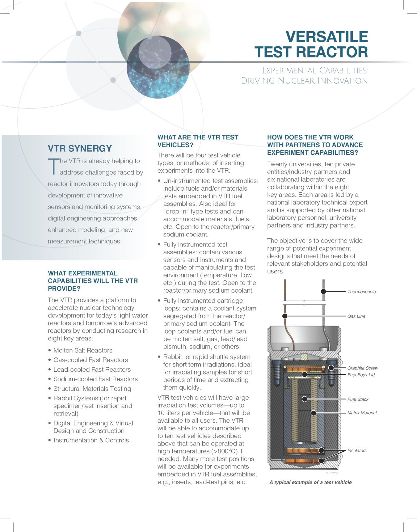 Fact sheet explaining capabilities of versatile test reactor