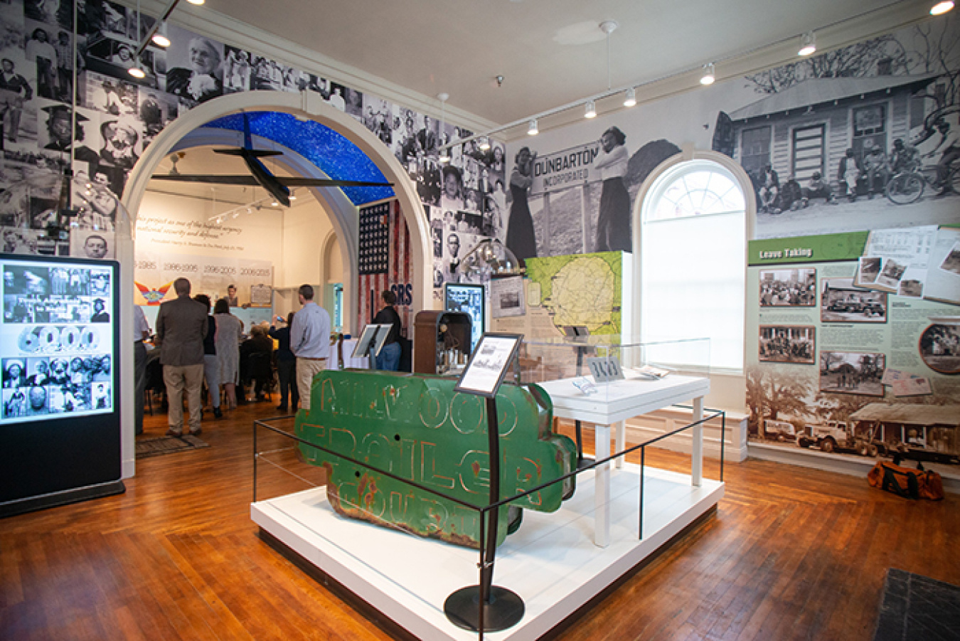 A view of the Savannah River Site Museum's "6,000 Stories" exhibit, which features photographs, maps, artifacts, and interpretive panels about the 6,000 individuals displaced in Ellenton, Dunbarton, Meyers Mill, Hawthorne.