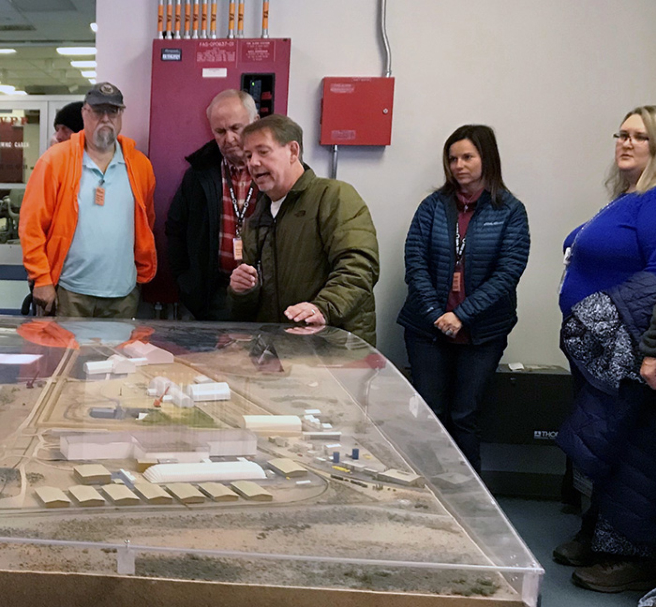 EM Site-Specific Advisory Board Chairs watched EM’s targeted transuranic waste retrieval mission in real time through closed circuit television monitors at the Radioactive Waste Management Complex at the Idaho National Laboratory Site.