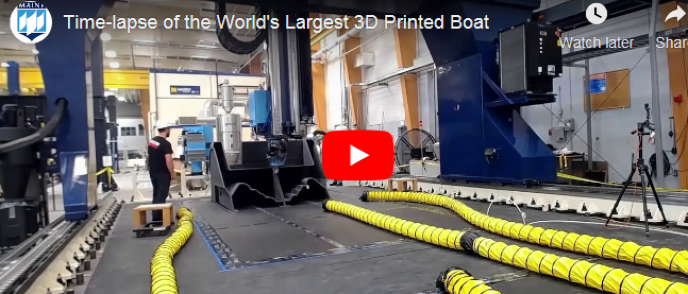 a screenshot of a youtube video - University of Maine Unveils World’s Largest 3D Printer