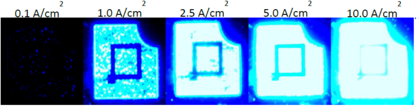 Photograph of a 2x multi-junction LED. 