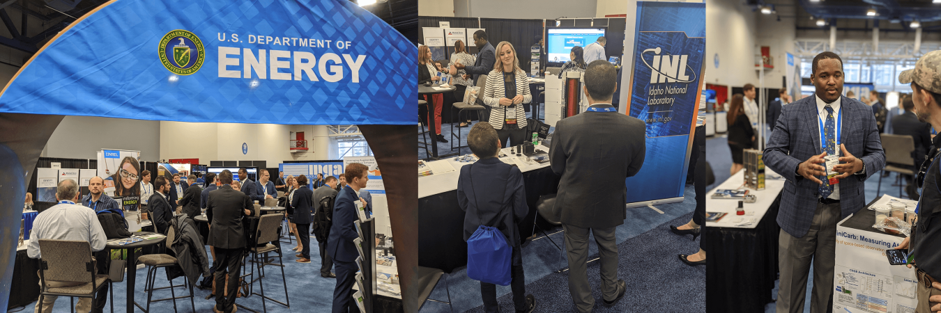 SpaceCom energy booth collage