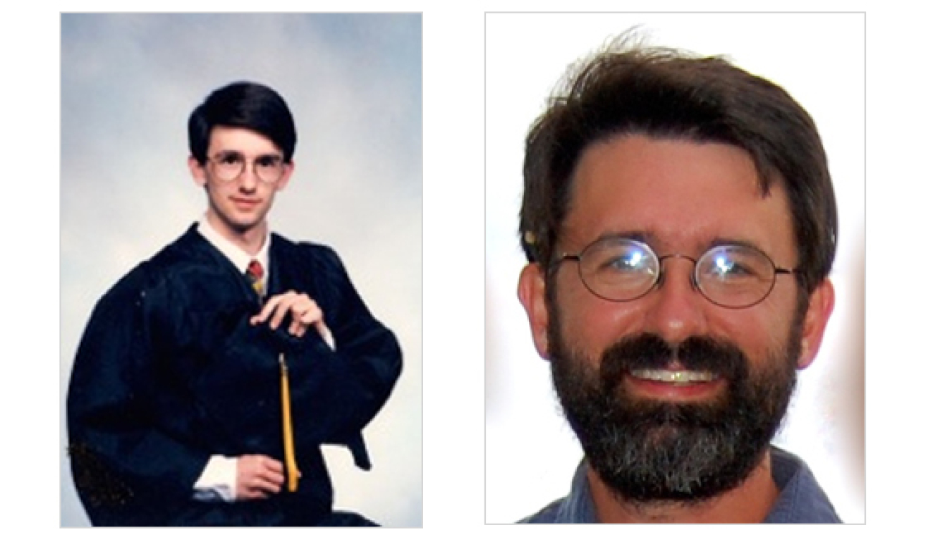 Jason Tumlinson in 1994 (left) and Jason Tumlinson in 2015 (right).