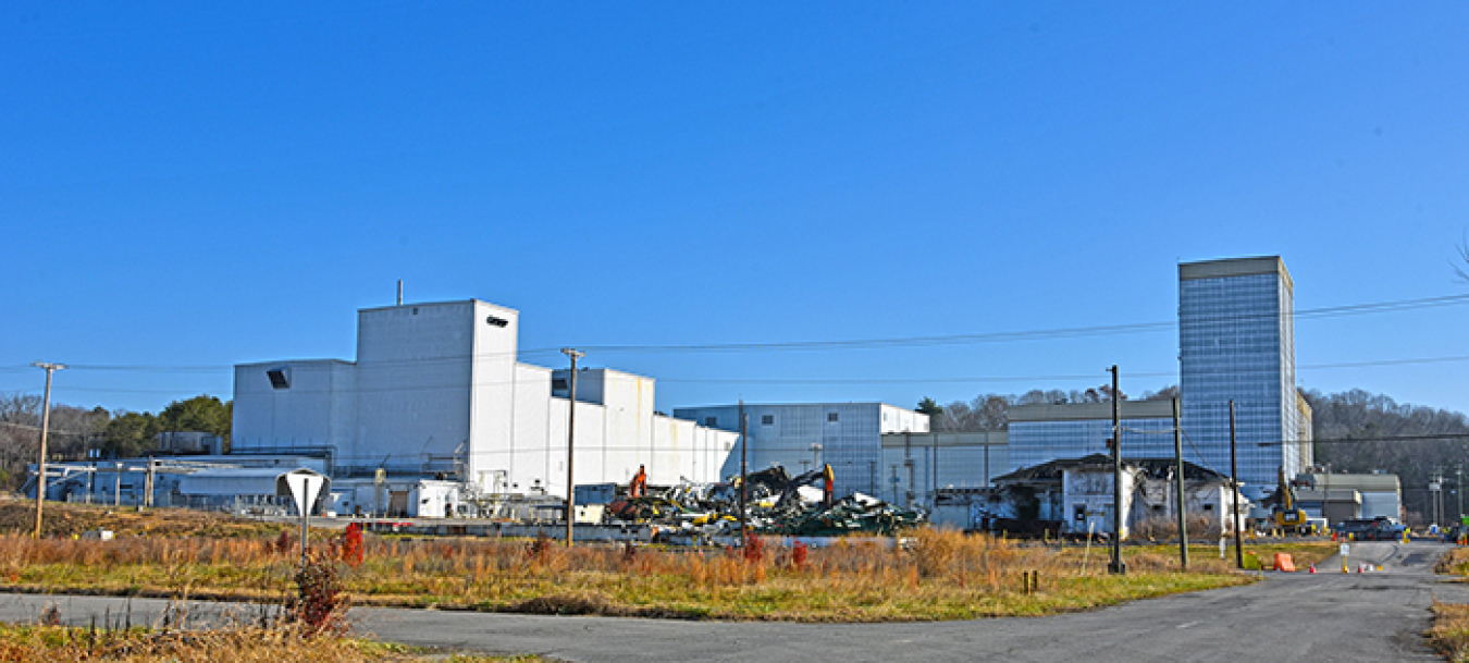 The Centrifuge Complex includes some of the largest remaining structures at the East Tennessee Technology Park. This year, crews will complete all demolitions and major cleanup at the site.