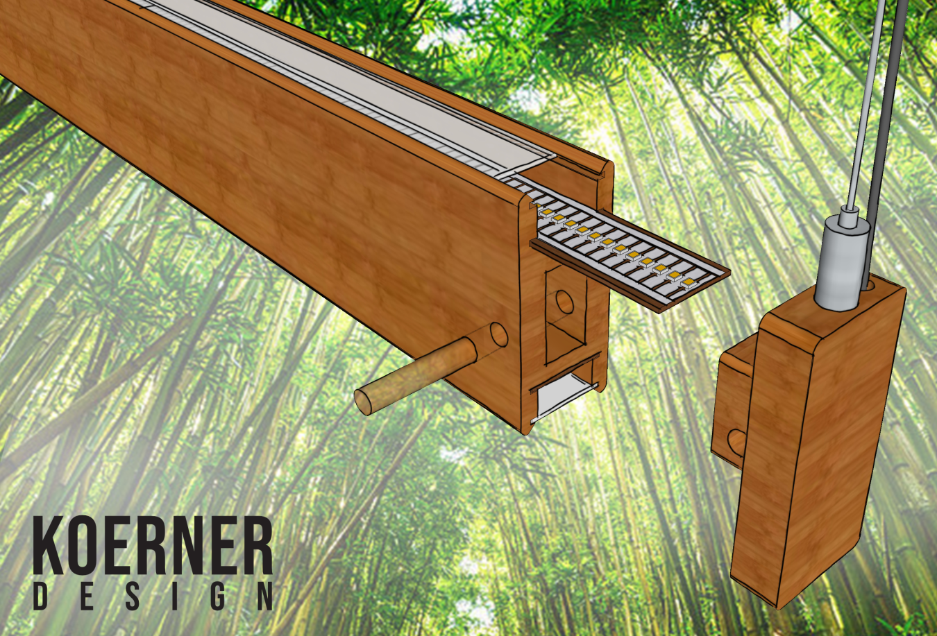Graphic / drawing of the Sustainable Manufacturing of Luminaires Prize-winning product.